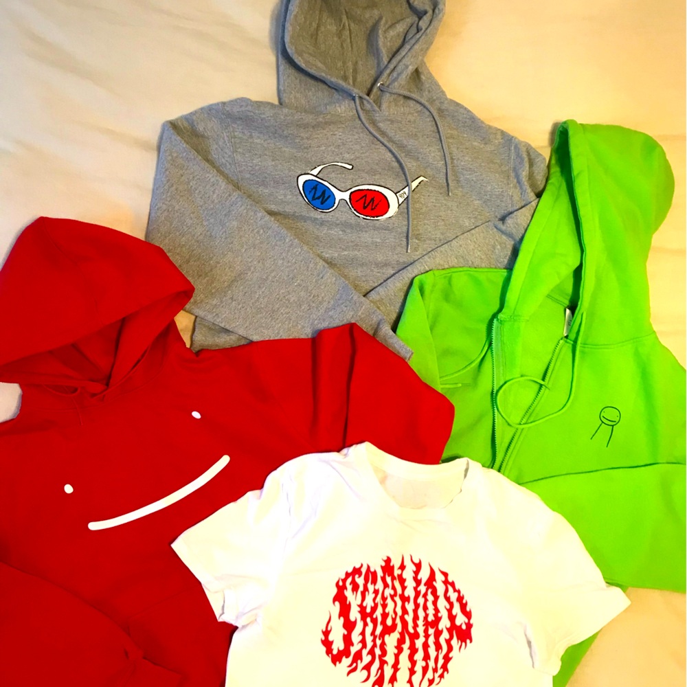 Dream SMP Merch Bundle - 3 hoodies + 1 tshirt - George Not Found, Sapnap, Dream